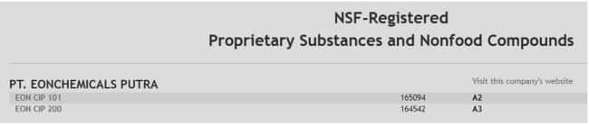 Sertifikat NSF